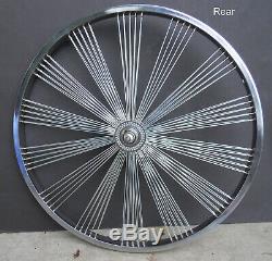 New 20 140 Fan spokes Front & Rear Coaster Wheels Beach Cruiser Chopper Chrome