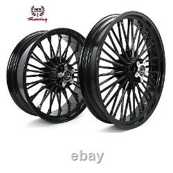 New 21x 3.5 & 18x 5.5 Front Rear Cast Wheels Fat King Spoke Softail Dyna Fatboy