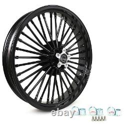 New 21x 3.5 & 18x 5.5 Front Rear Cast Wheels Fat King Spoke Softail Dyna Fatboy