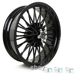 New 21x 3.5 & 18x 5.5 Front Rear Cast Wheels Fat King Spoke Softail Dyna Fatboy