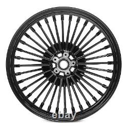 New 21x 3.5 & 18x 5.5 Front Rear Cast Wheels Fat King Spoke Softail Dyna Fatboy