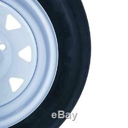New 2 Trailer Tires & Rims 5.30 X 12 12 4 Lug Wheel White Spoke P811