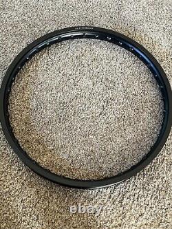 New, 36 Spoke Hole, Dimpled Front 1.60x21 & 2.15x19 Rear Rim Set Black