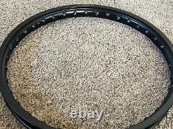New, 36 Spoke Hole, Dimpled Front 1.60x21 & 2.15x19 Rear Rim Set Black