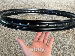 New, 36 Spoke Hole, Dimpled Front 1.60x21 & 2.15x19 Rear Rim Set Black