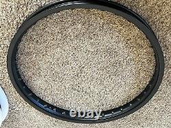 New, 36 Spoke Hole, Dimpled Front 1.60x21 & 2.15x19 Rear Rim Set Black