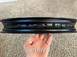 New, 36 Spoke Hole, Dimpled Front 1.60x21 & 2.15x19 Rear Rim Set Black