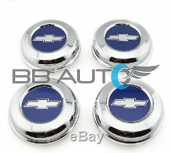 New Chevy Camaro Chevelle 15 5-spoke Mag Steel Wheel Stainless Center Caps Set