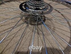 New Chrome 26x1.75 Bicycle Rims, Front & Rear 5 Speed Cluster, 36 Spoke Hd
