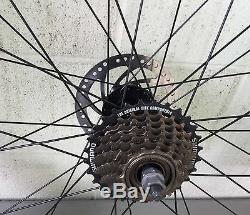 New Fat 26 x 4.0 Rear & Front Bicycle Wheel 7 speed 36 spokes Disc Brake white