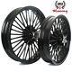 New Front Rear Cast Wheels Fat 36 Spokes For Harley Dyna Softail 21x2.15 16x 3.5