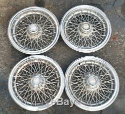 OEM 1986-1996 Chevy Caprice Classic 15 Wire Spoke Hubcaps Wheel Covers NO LOCKS