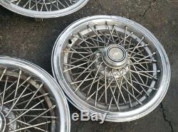 OEM 1986-1996 Chevy Caprice Classic 15 Wire Spoke Hubcaps Wheel Covers NO LOCKS