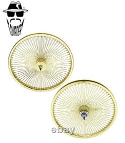 ORIGINAL LOWRIDER 20 Gold Front & Coaster Dayton Bicycle Wheel Set 144 Spokes