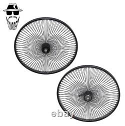 ORIGINAL LOWRIDER 24 Black 144 Spoke DAYTON Front & Coaster Rim Set Cruiser