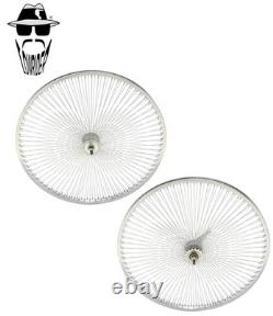 ORIGINAL LOWRlDER 26 SteeI Front OR Coaster WheeI 144 Spokes 3/8 AxIe Chrome