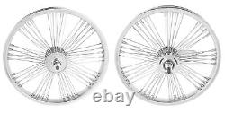 Og Lowrider F&r 16 Front & Rear Dayton Fan 72 Spoke Wheel 14g 3/8 Axle Chrome