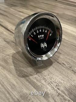 Original Early MOON EQUIP 8K Tach Instrument Gauge Panel Dash Hotrod SCTA TROG