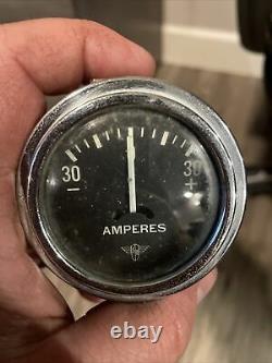 Original Stewart Warner Wings Amps Instrument Gauge Panel Dash Hotrod SCTA TROG