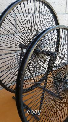Pair of 26 Cruiser Lowrider Bicycle Dayton BLACK Wheels 144 Spokes Front & Rear