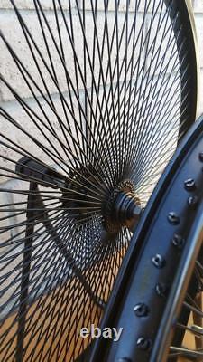 Pair of 26 Cruiser Lowrider Bicycle Dayton BLACK Wheels 144 Spokes Front & Rear