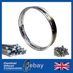 Polished Rim and Spoke Set for BSA C15 18 x 1.85 Front or Rear