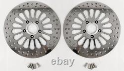 Polished Stainless Super Spoke Single Front & Rear 11.5 Brake Disc Rotors Harley