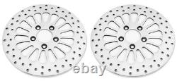 Polished Stainless Super Spoke Single Front & Rear 11.5 Brake Disc Rotors Harley