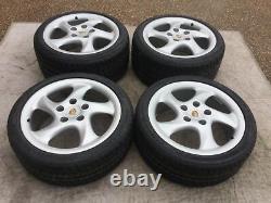 Porsche 996/993 Oem Factory Genuine Turbo Look 5 Spoke 18 Wheel/tires & Cap Set