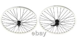 Pro+ 26 X 2.125 Cruiser Front Or Coaster Wheel 36 Spoke 12g 3/8 Axle White