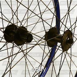 Pure XCR Blue 26 mountain bike wheel set, 26, Formula 6-Bolt Disc Black Spokes