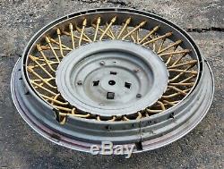 RARE 1980s Cadillac E&G Continental Kit 14 GOLD Wire Spoke Hubcap Wheel Cover