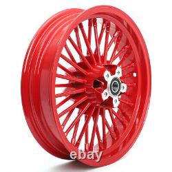 Red 36 Fat Spoke 16 x 3.5 Front Rear Cast Wheels Rim For Harley Custom Models