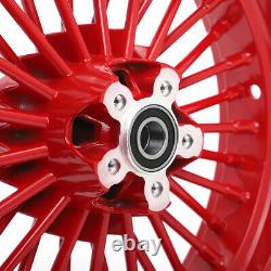 Red 36 Fat Spoke 16 x 3.5 Front Rear Cast Wheels Rim For Harley Custom Models