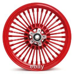 Red 36 Fat Spoke 16 x 3.5 Front Rear Cast Wheels Rim For Harley Custom Models