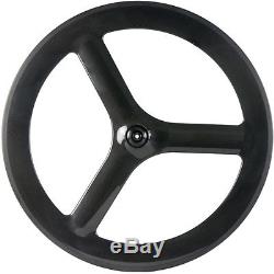 Road Bike Disc Rear Wheel Clincher Front 65mm 3 Spoke Wheel Carbon Wheelset TT