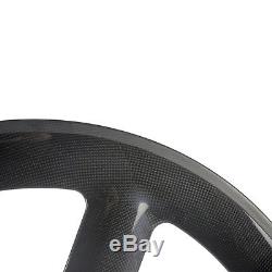 Road Bike Disc Rear Wheel Clincher Front 65mm 3 Spoke Wheel Carbon Wheelset TT