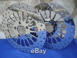 Rotors Front & Rear For Harley Softail Dyna Sportster Spoke Style Brake Rotor