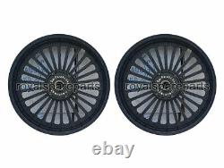 Royal Enfield Classic 500 Parado 26 Spoke Front & Rear Black Alloy Wheel Rims D1
