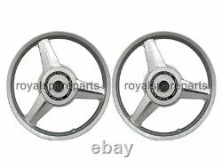 Royal Enfield Classic 500 Parado 3 Spoke Front & Rear Black Alloy Wheel Rims D2