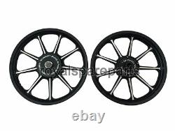 Royal Enfield Classic 500 Parado 9 Spoke Front & Rear Black Alloy Wheel Rims D1