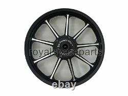 Royal Enfield Classic 500 Parado 9 Spoke Front & Rear Black Alloy Wheel Rims D1