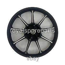 Royal Enfield Classic 500 Parado Front & Rear 9 Spoke Black Alloy Wheel Rims D5