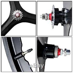 SC Fixed Gear 700c Tri Spoke Rim Front Rear Single Speed Fixie Bicycle Wheel Set