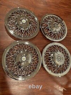 SET OF 1970-1996 FITS IMPALA CAPRICE WIRE SPOKE 15 Hubcaps WHEELCOVERS