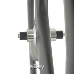 SUPERTEAM 56mm Tri Spoke Wheels Clincher Carbon Wheelset Road Bike 700C Wheels