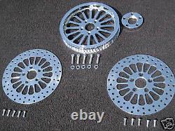 SUPER SPOKE PULLEY WithFRONT & REAR SS HARLEY ROTORS 84-92 SOFTAIL 70T 1 1/2 BELT