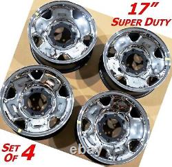 Set Of 4 OEM 17 CHROME SKIN STEEL WHEEL RIMS 2005-2009 17x7.5 F250 SD F350