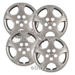 Set of (4) 15 Silver Hubcaps for Toyota Corolla 2005-2008, 5 Spoke, Heavy Duty