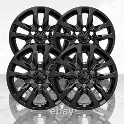 Set of 4 18 5 Split Spoke Wheel Skins for 19-2020 Silverado 1500 Gloss Black